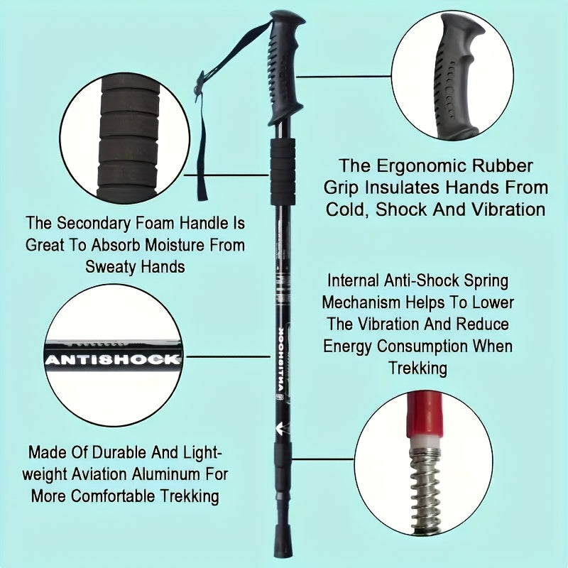 NNETM Adjustable Aluminum Trekking Poles Set for Hiking